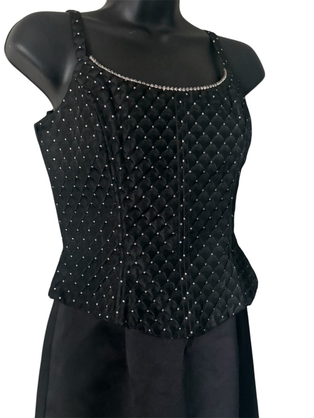 Vintage Jessica McClintock Gunne Sax Black Beaded Two-Piece Formal Dress Size 3